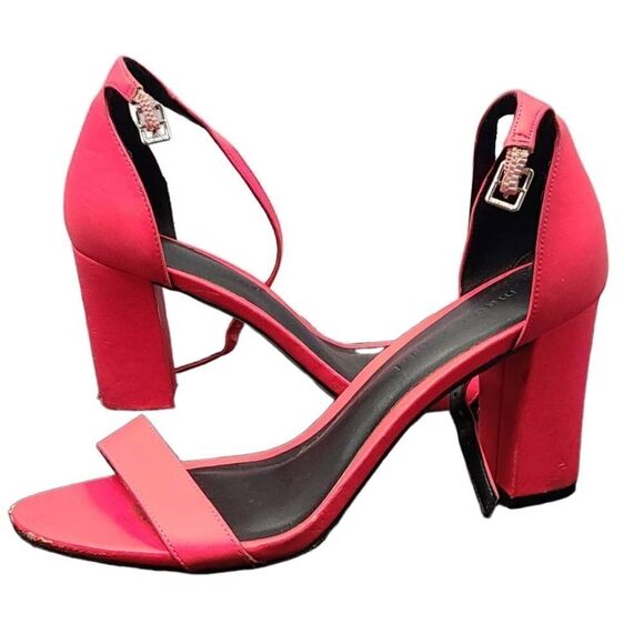 Madden Girl Women's Beella Bright Neon Pink Patent Leather Block Heel Sandal 9 - Picture 14 of 15